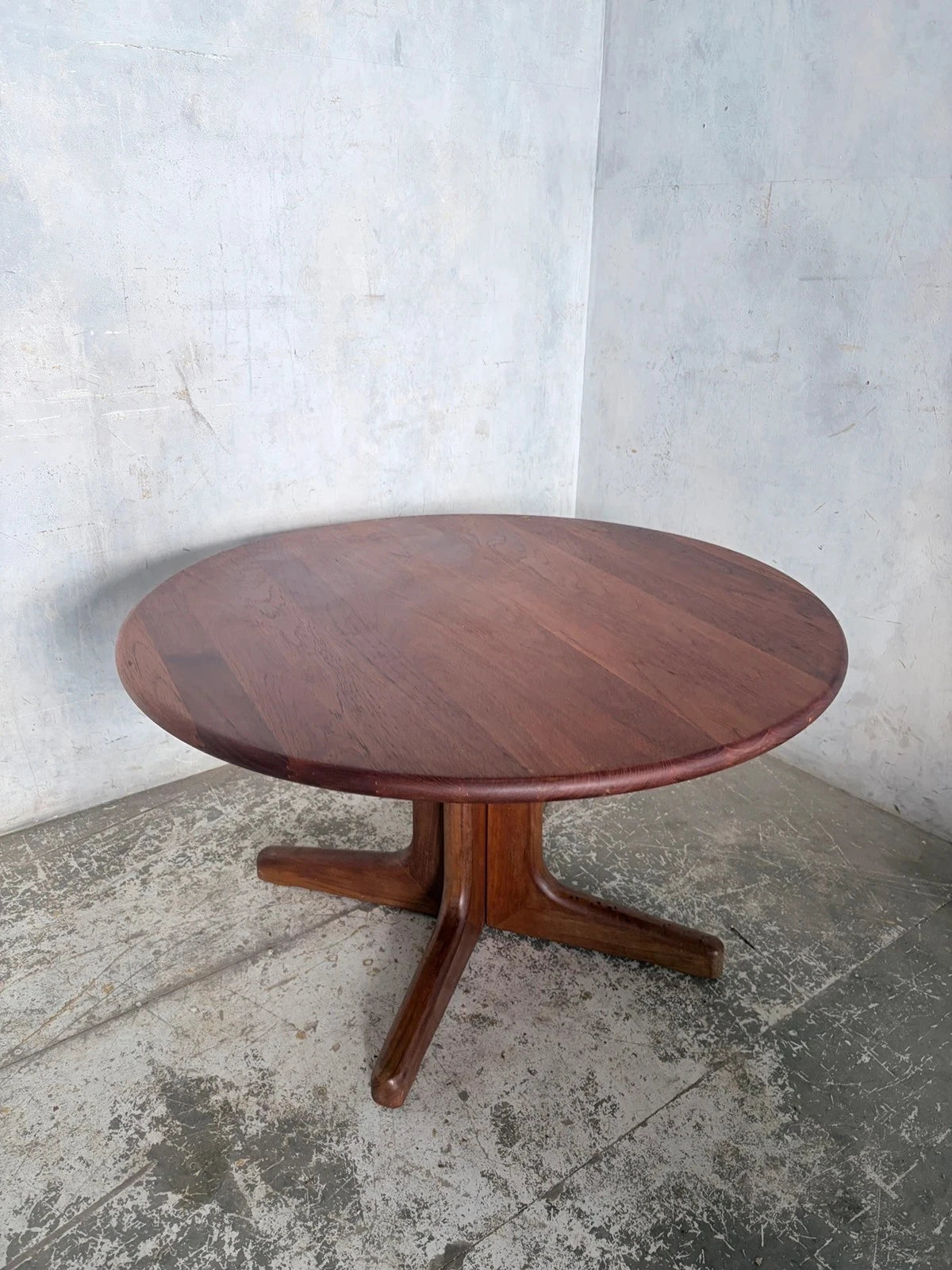 Mid Century Danish Teak Round Pedestal Coffee Table - image 6
