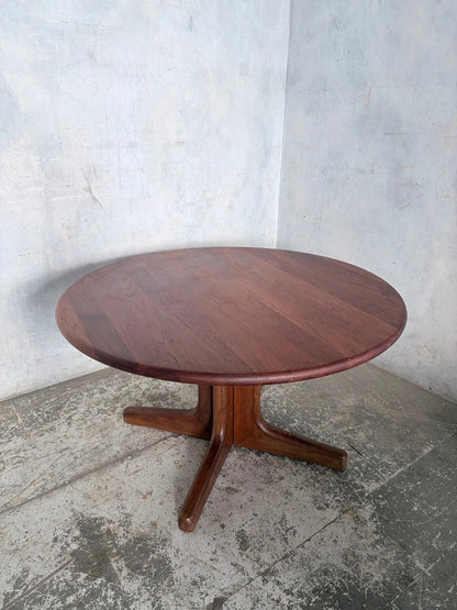Mid Century Danish Teak Round Pedestal Coffee Table - image 6