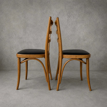 Pair of Vintage Mid Century Bentwood Dining Chairs – view 1