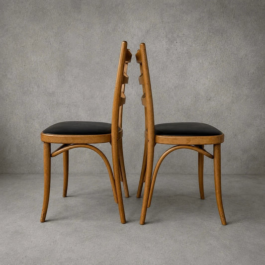 Pair of Vintage Mid Century Bentwood Dining Chairs – view 1