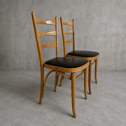 Pair of Vintage Mid Century Bentwood Dining Chairs – view 2
