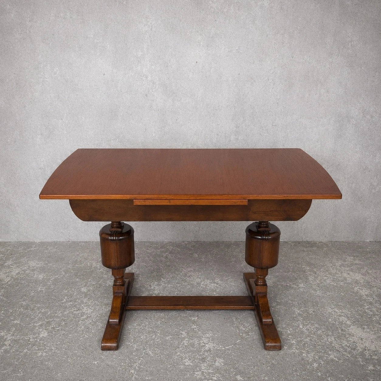 Antique Oak Arts & Crafts Draw Leaf Dining Table - image 1