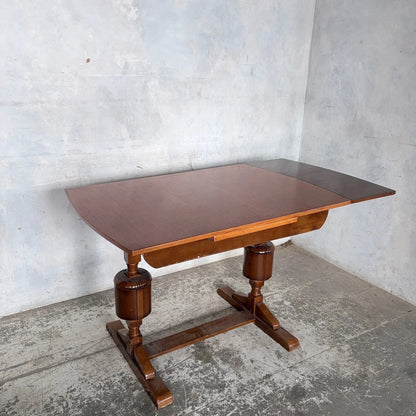 Antique Oak Arts & Crafts Draw Leaf Dining Table - image 5