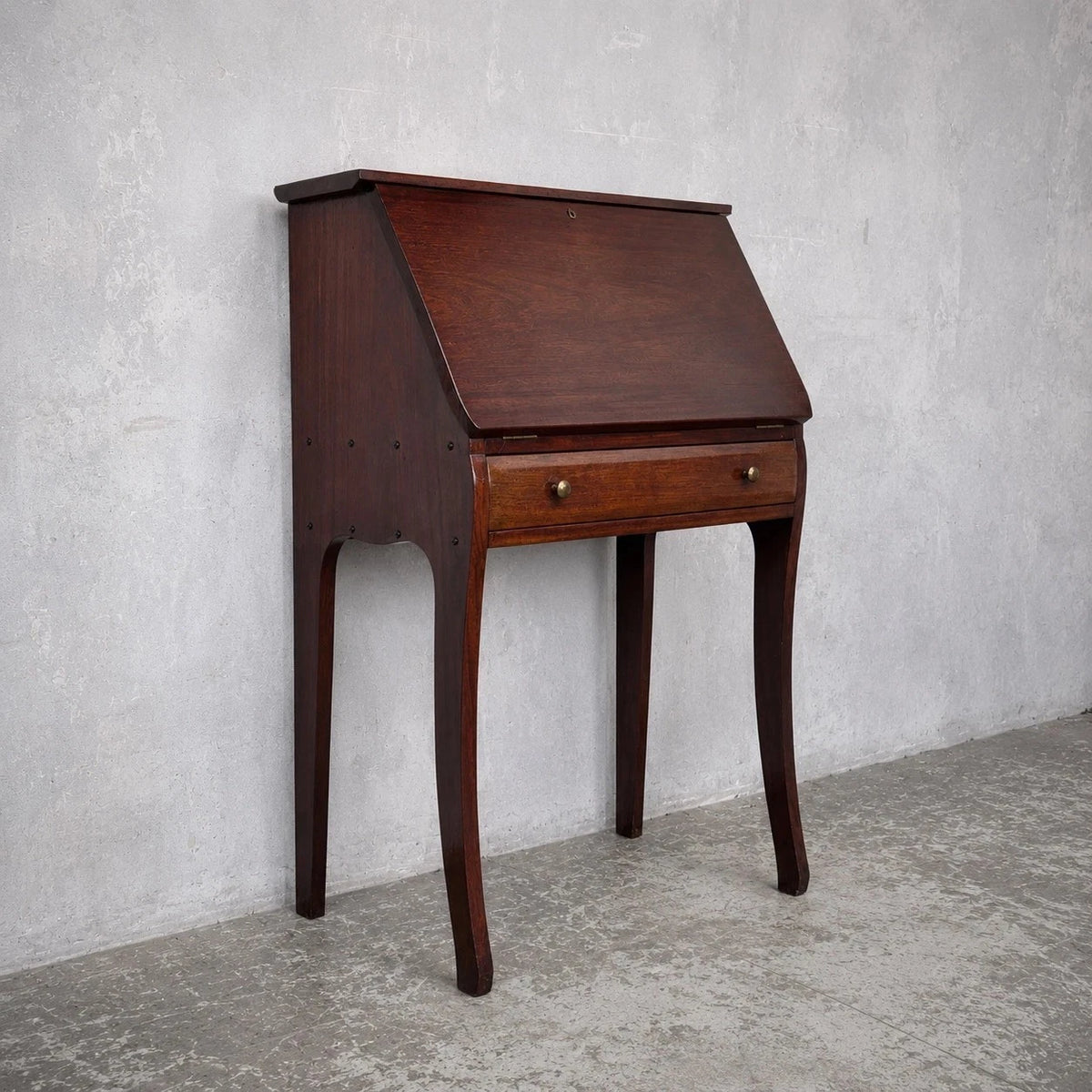 Antique French Solid Mahogany Bureau Writing Desk - image 1