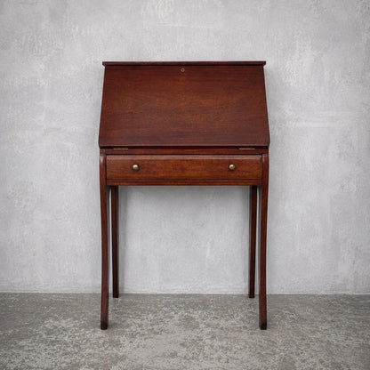 Antique French Solid Mahogany Bureau Writing Desk - image 2