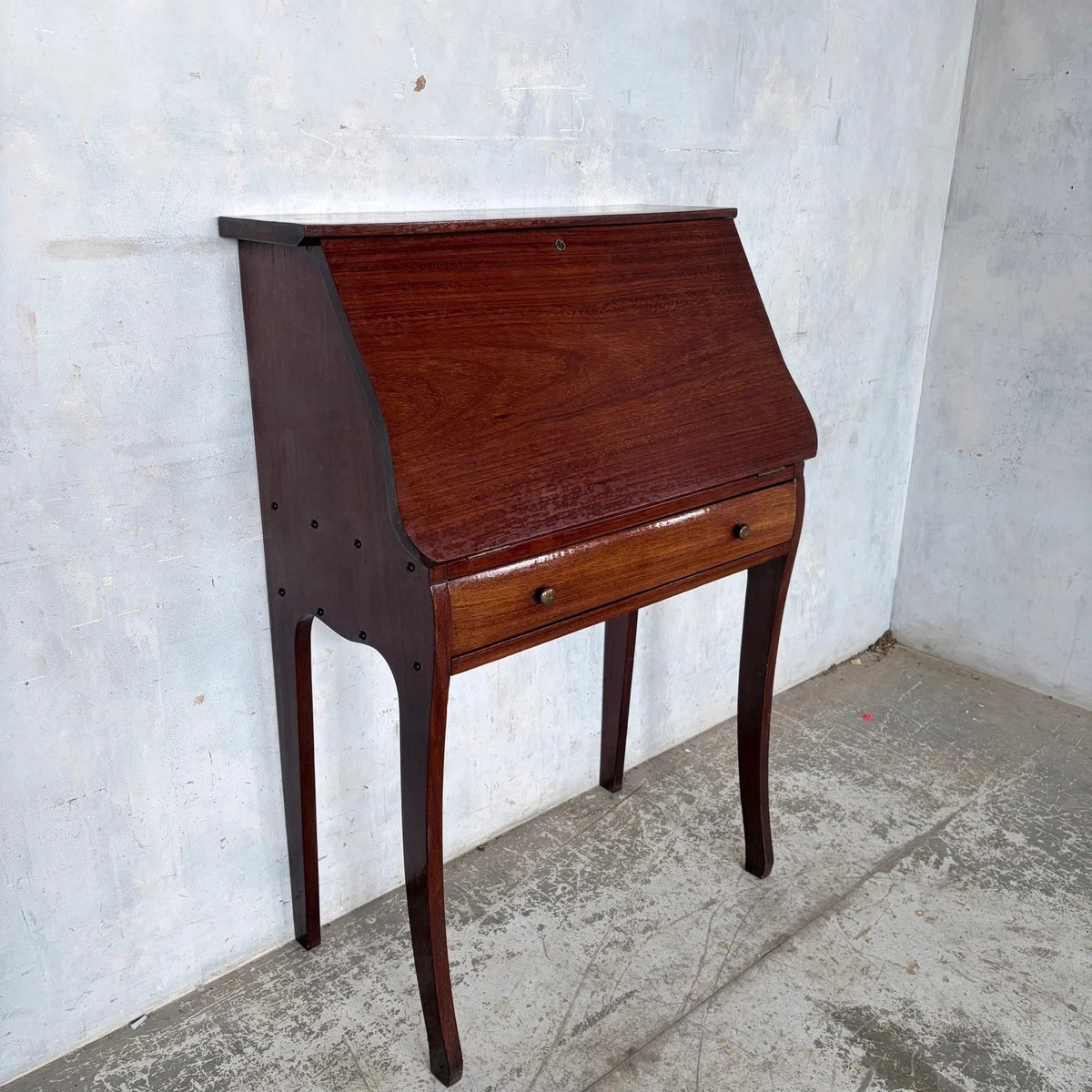 Antique French Solid Mahogany Bureau Writing Desk - image 3