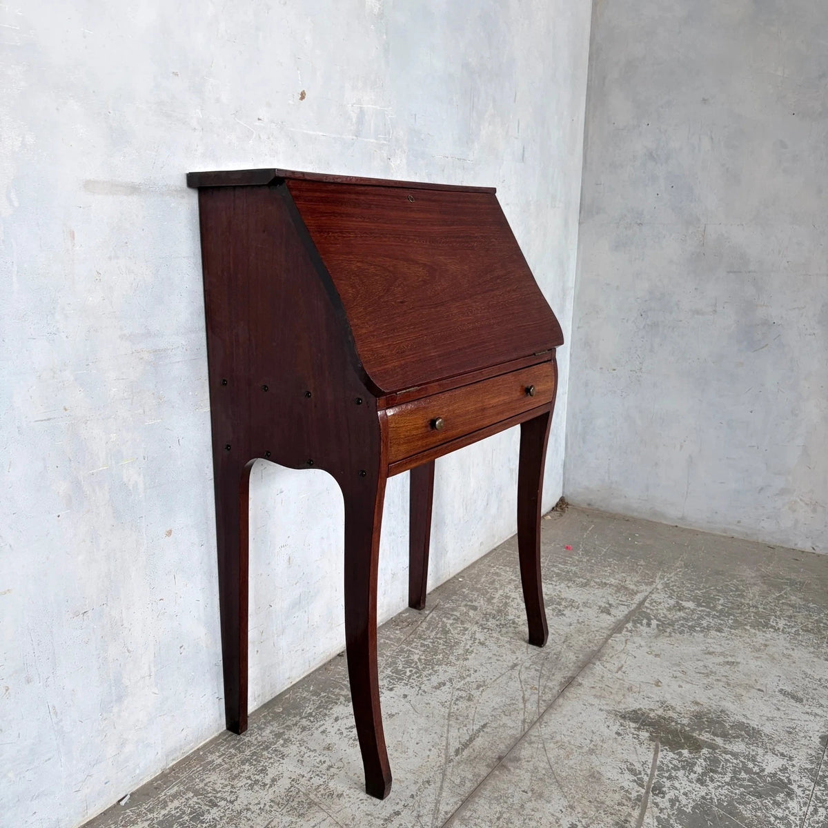 Antique French Solid Mahogany Bureau Writing Desk - image 5