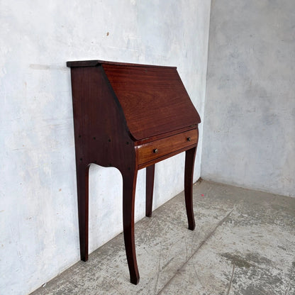 Antique French Solid Mahogany Bureau Writing Desk - image 5