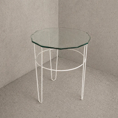 Vintage Glass Side Table with Space Age Wire Frame - image 2