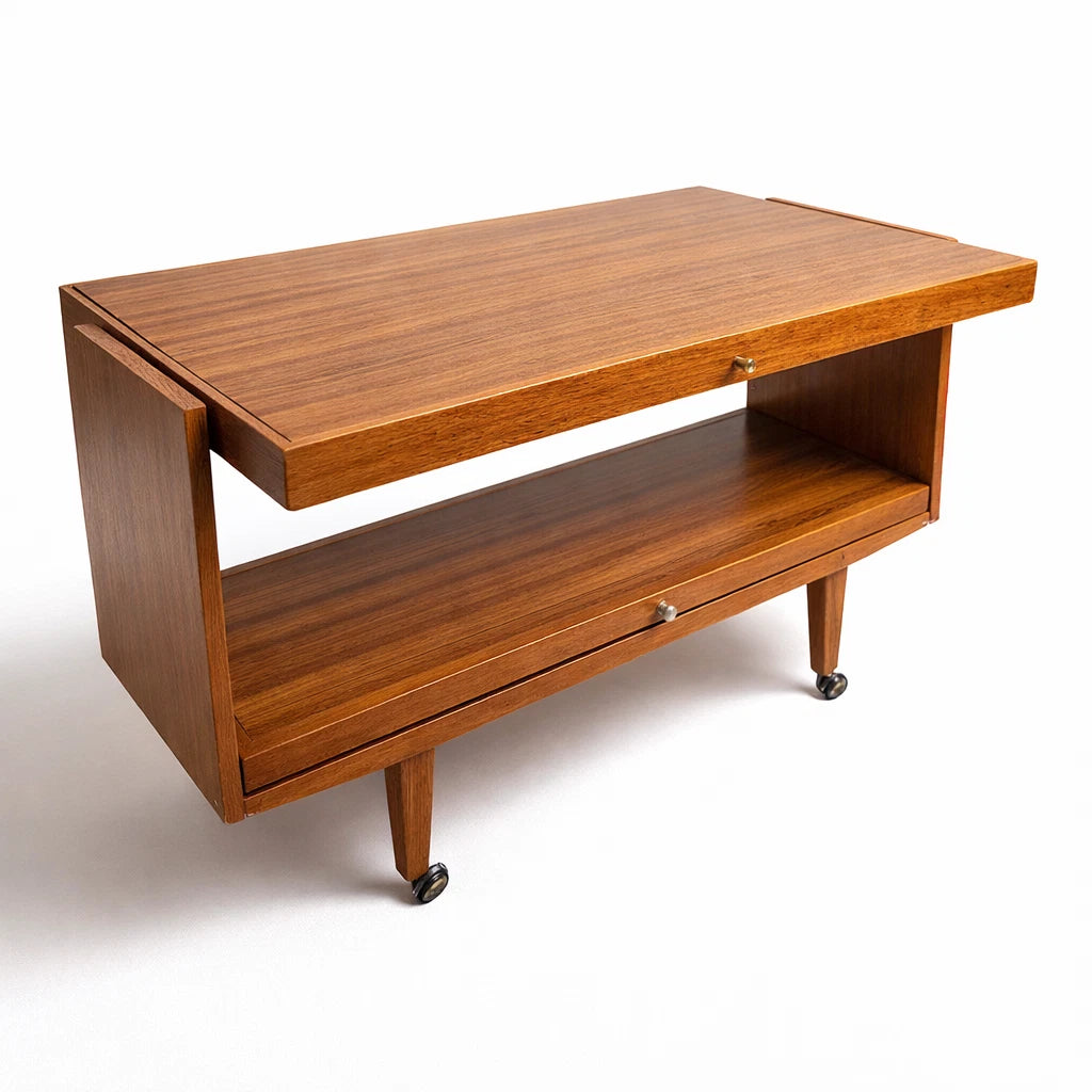 Mid Century Metamorphic Teak & Formica Serving Trolley - image 3