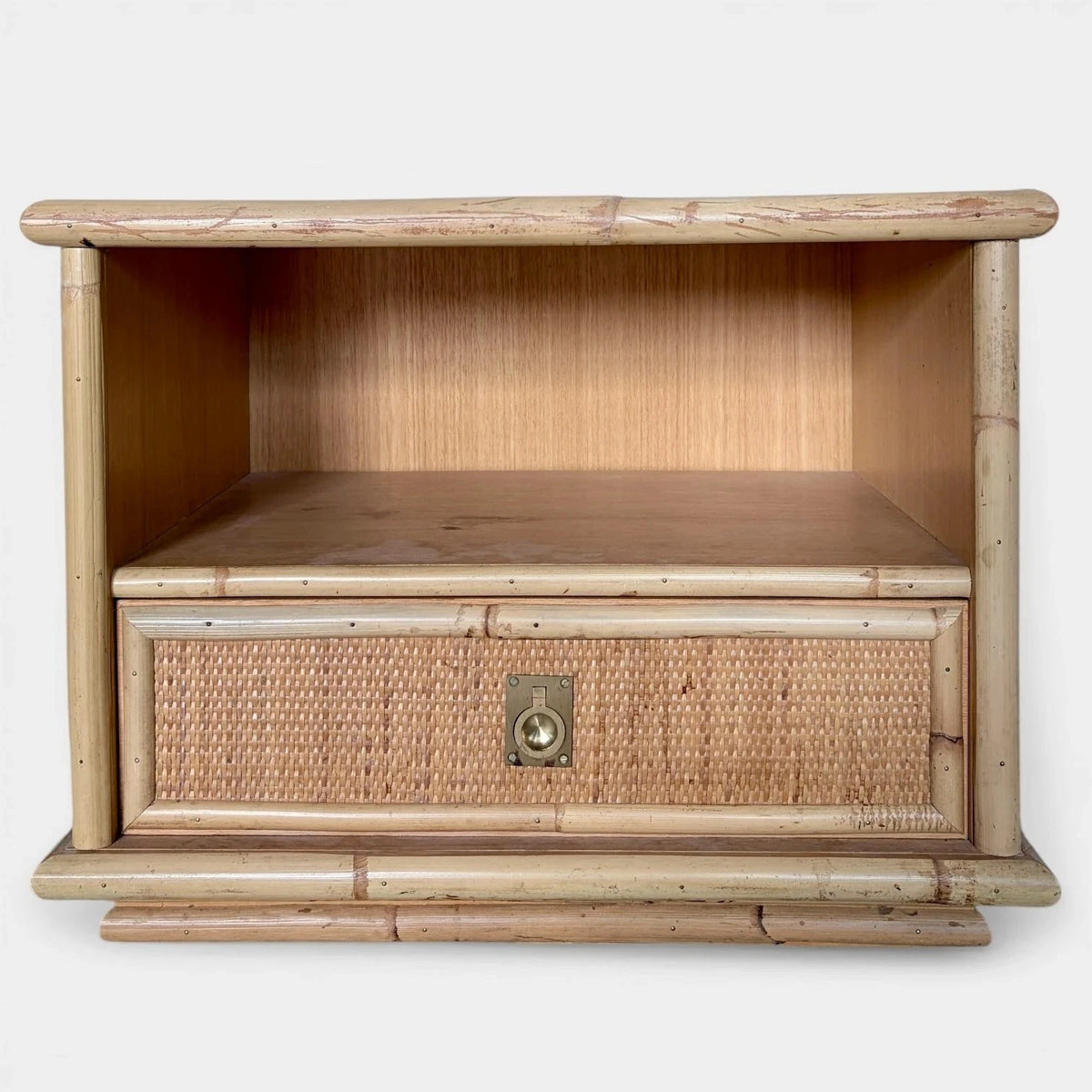 1960s Dal Vera Italian Bamboo & Rattan Bedside Cabinet - view 4