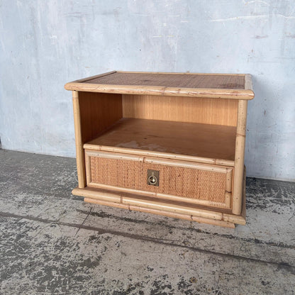 1960s Dal Vera Italian Bamboo & Rattan Bedside Cabinet - view 6