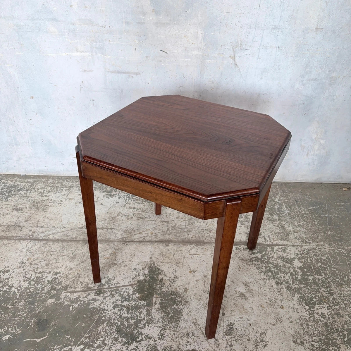 Vintage Art Deco Geometric Oak Cocktail Side Table - image 3