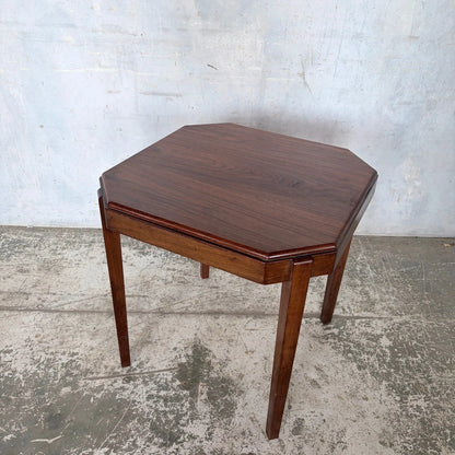 Vintage Art Deco Geometric Oak Cocktail Side Table - image 3