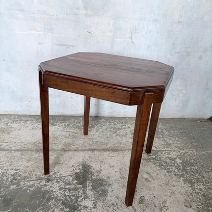 Vintage Art Deco Geometric Oak Cocktail Side Table - image 4