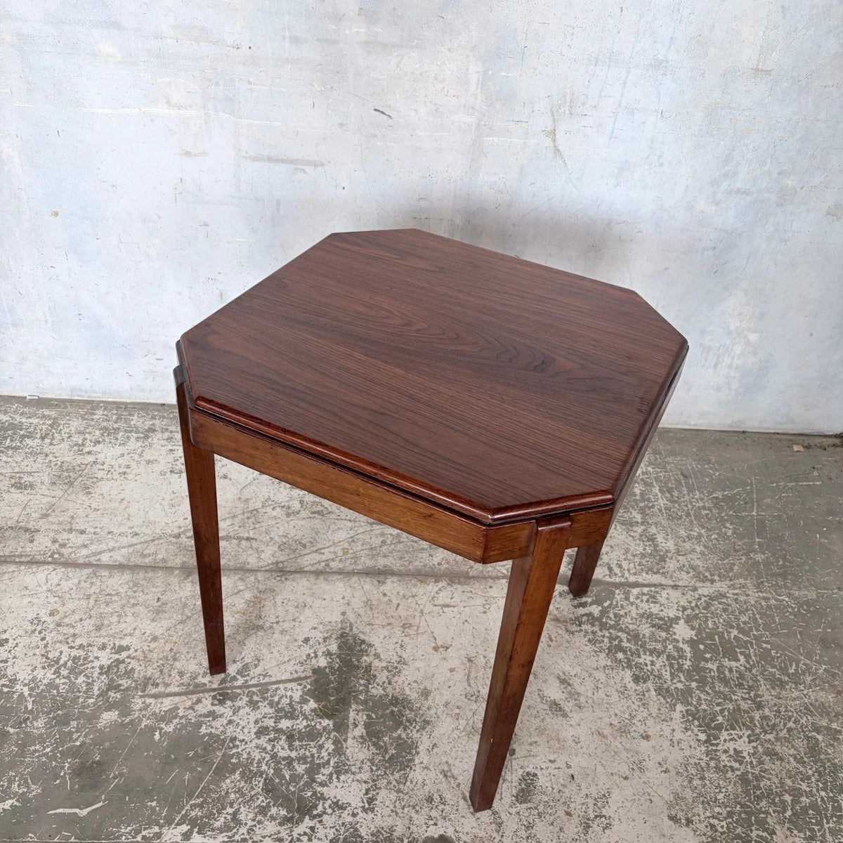 Vintage Art Deco Geometric Oak Cocktail Side Table - image 5
