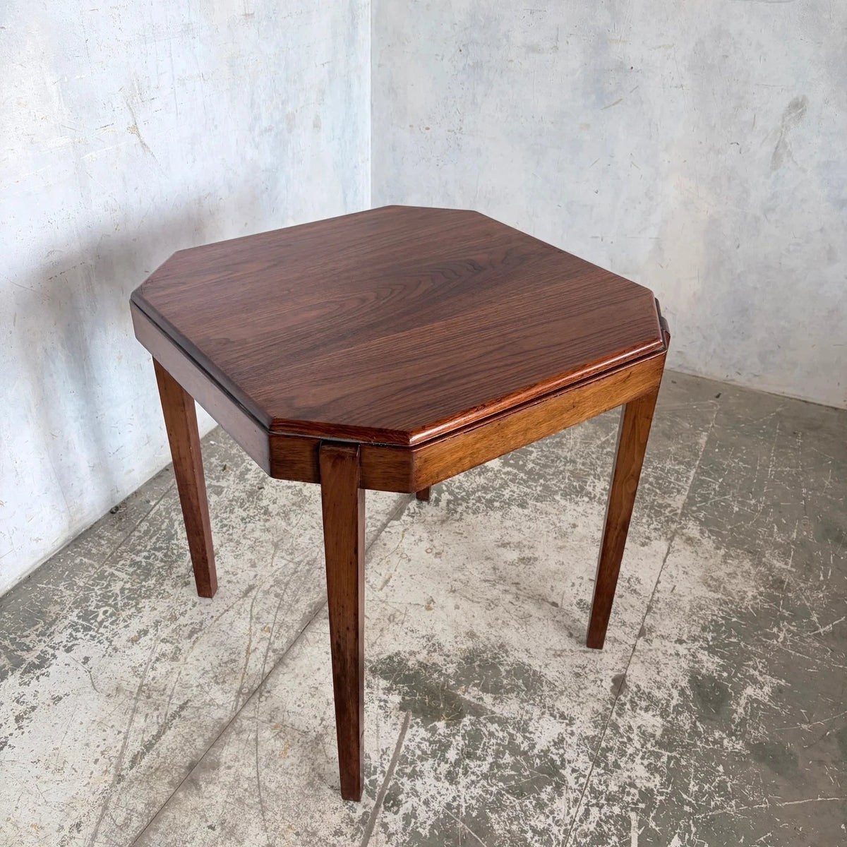 Vintage Art Deco Geometric Oak Cocktail Side Table - image 6