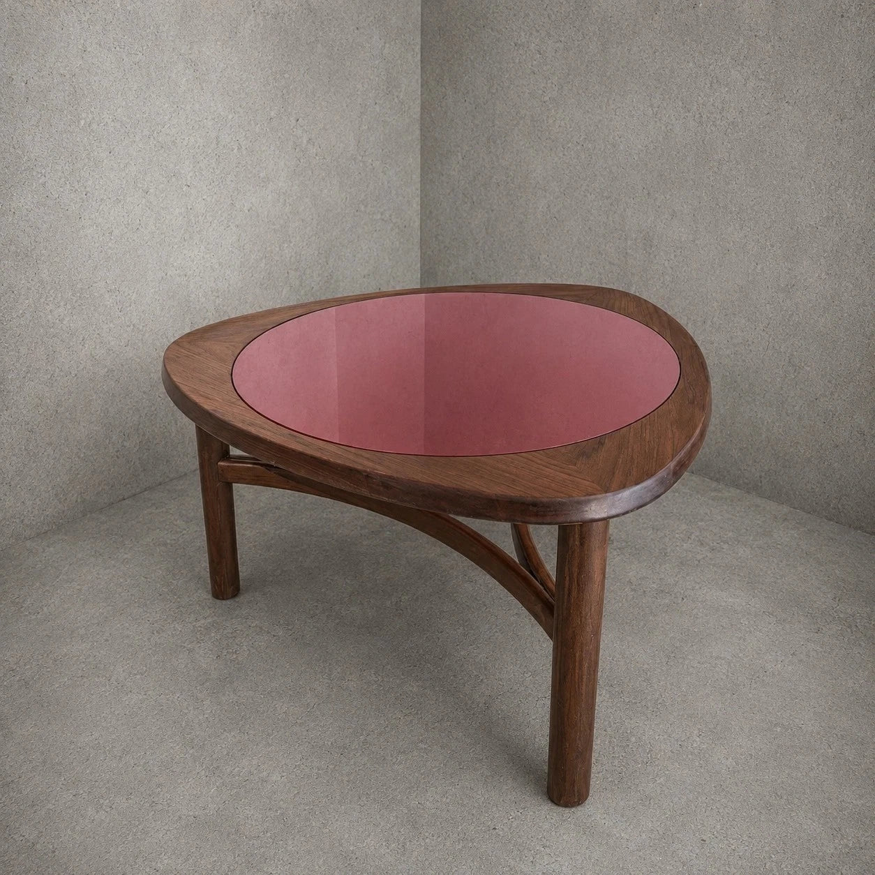 Mid Century Nathan Teak Coffee Table with Red Perspex Top – image 1