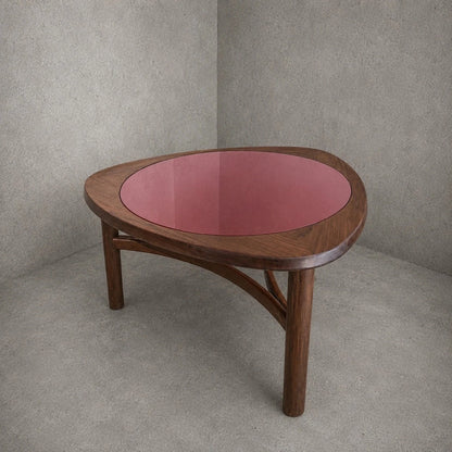 Mid Century Nathan Teak Coffee Table with Red Perspex Top – image 1