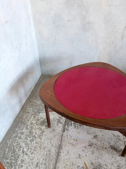 Mid Century Nathan Teak Coffee Table with Red Perspex Top – image 2