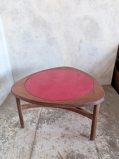 Mid Century Nathan Teak Coffee Table with Red Perspex Top – image 4