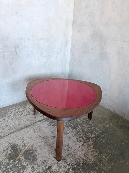 Mid Century Nathan Teak Coffee Table with Red Perspex Top – image 5