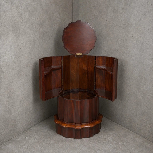 Victorian octagonal mahogany drinks cabinet and jardiniere stand – view 1