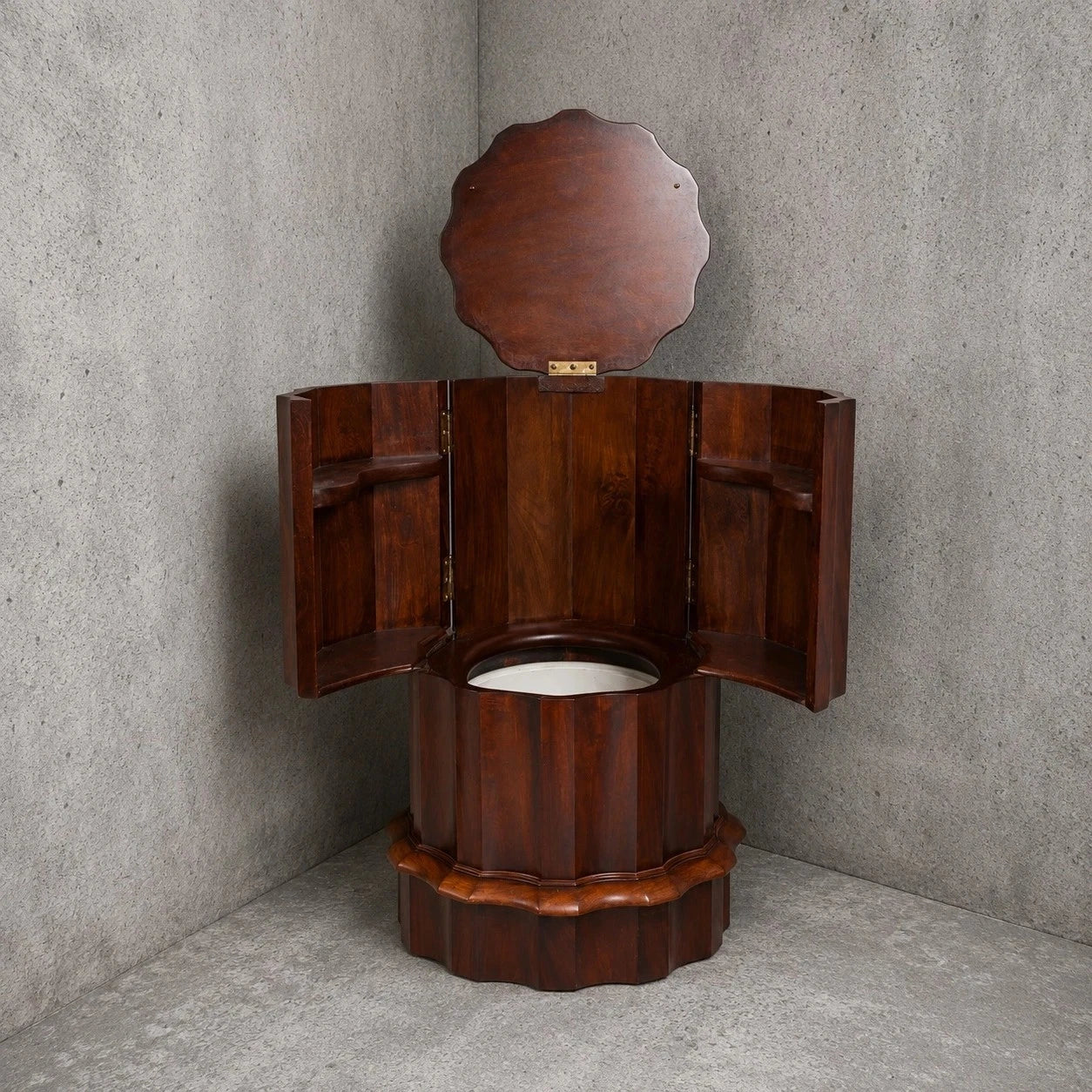 Victorian octagonal mahogany drinks cabinet and jardiniere stand – view 2