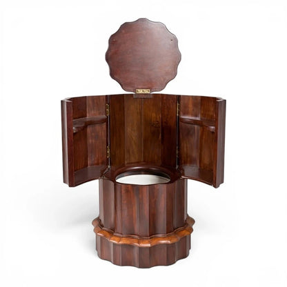 Victorian octagonal mahogany drinks cabinet and jardiniere stand – view 3