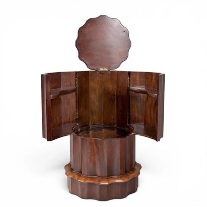Victorian octagonal mahogany drinks cabinet and jardiniere stand – view 4