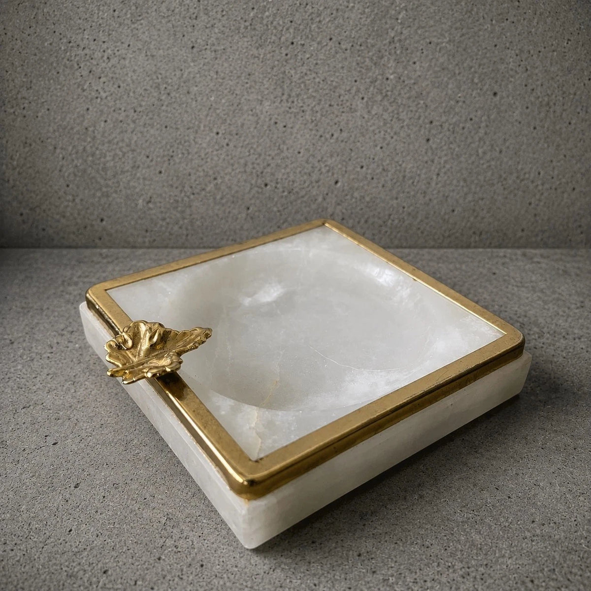 Mid Century Italian White Onyx & Brass Ashtray - image 1