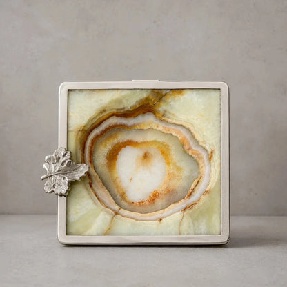 Mid Century Vintage Italian Onyx Marble Brass Ashtray - image 2