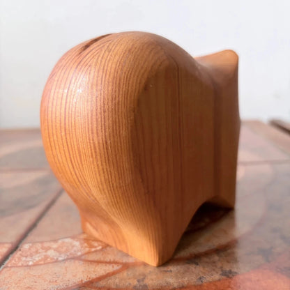 Mid Century Scandinavian Solid Pine Pig Money Box - image 6