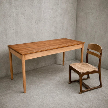 Mid Century Ercol Blonde Elm & Beech Desk Table & Industrial Bentwood Chair Set – image 2