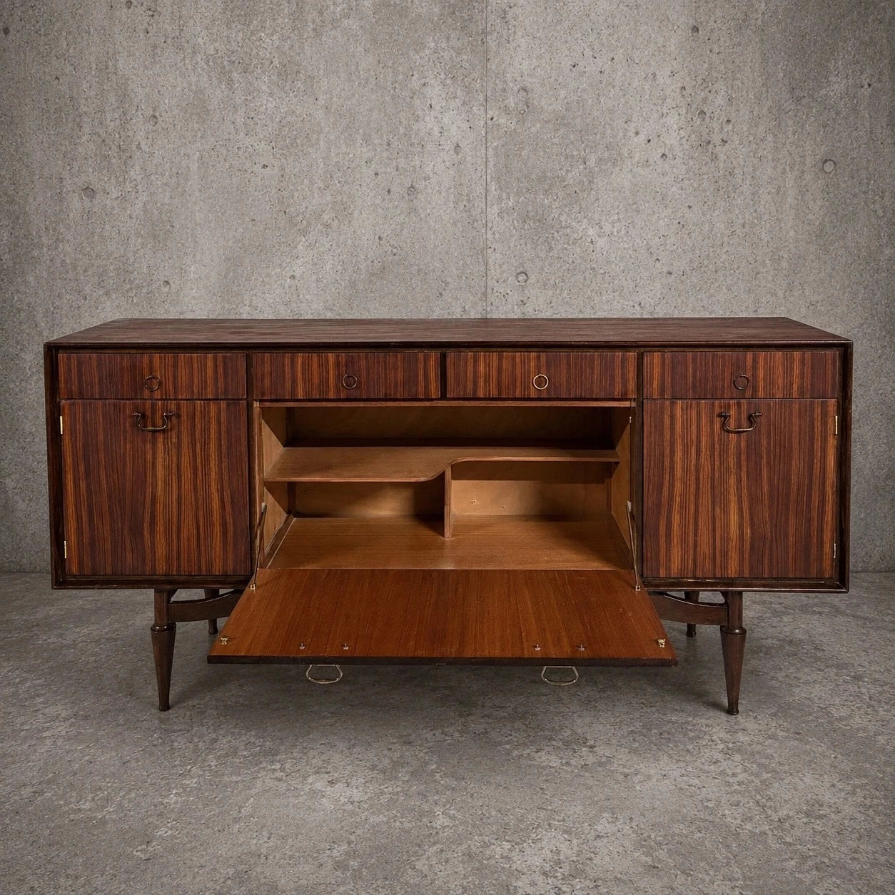 Greaves & Thomas Mid Century Walnut & Teak Sideboard Drinks Cabinet – image 2