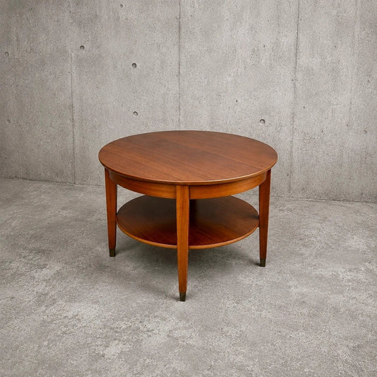 Mid Century Round Teak Two-Tier Coffee Table – view 1