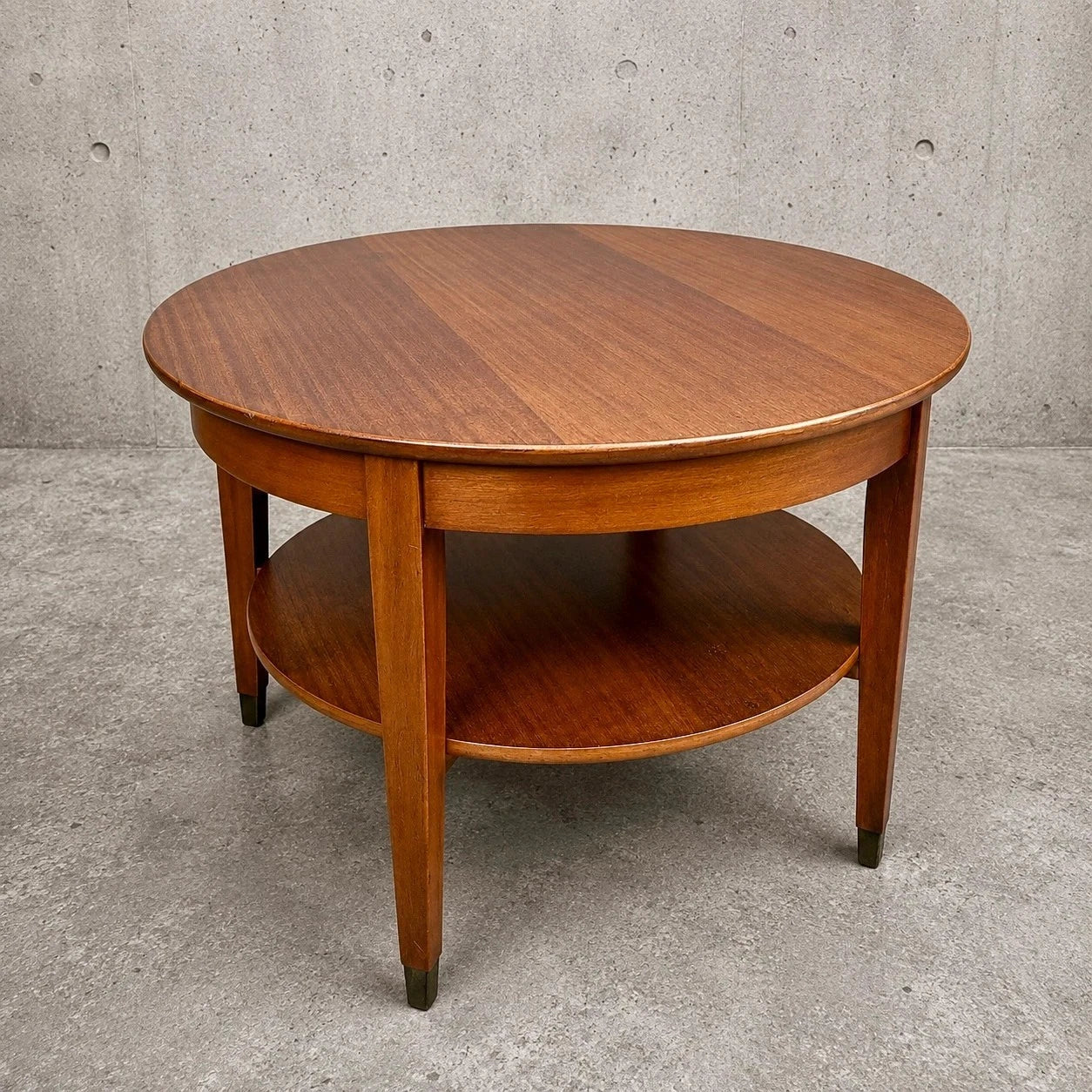 Mid Century Round Teak Two-Tier Coffee Table – view 2