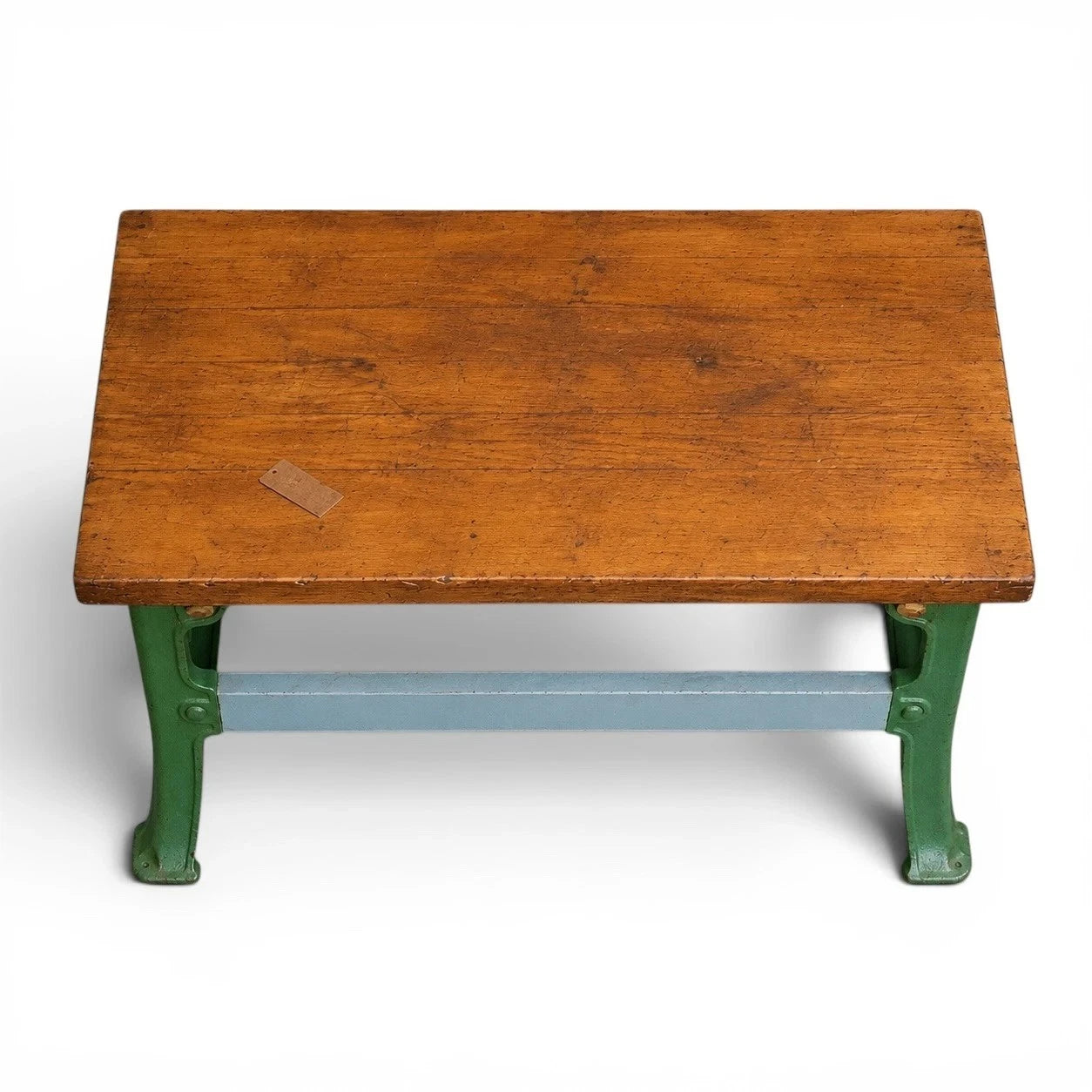 Vintage Industrial Butcher’s Block Kitchen Island with Cast Iron Base – image 5