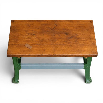 Vintage Industrial Butcher’s Block Kitchen Island with Cast Iron Base – image 5