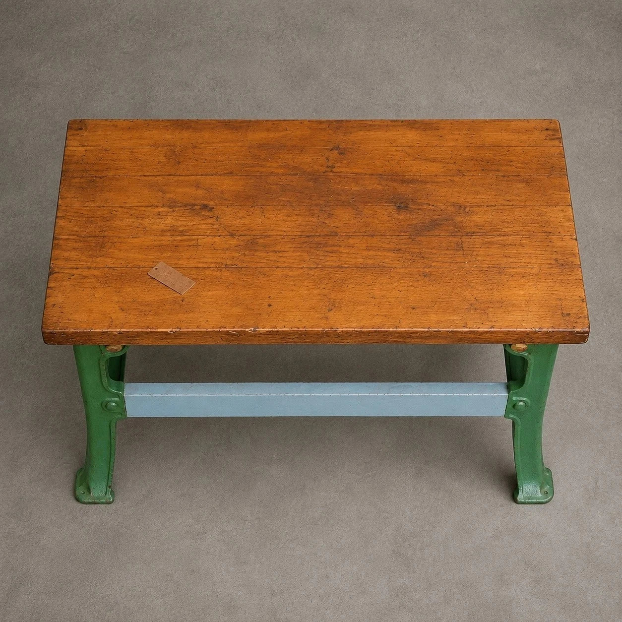 Vintage Industrial Butcher’s Block Kitchen Island with Cast Iron Base – image 6