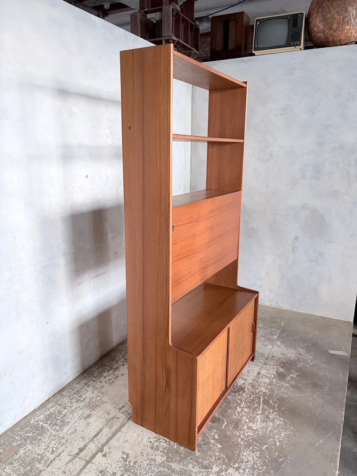 Mid Century Herbert Gibbs Teak Wall Unit Bureau Room Divider – view 2