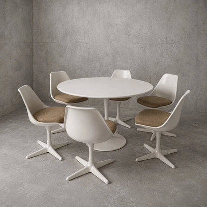 Maurice Burke Arkana Space Age Tulip Dining Set with Six Chairs – view 1