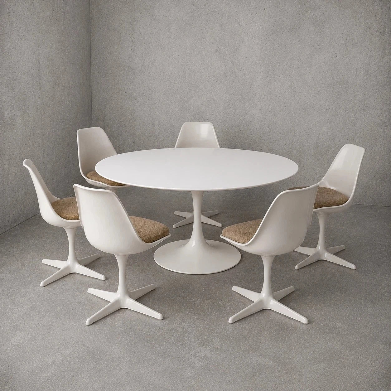 Maurice Burke Arkana Space Age Tulip Dining Set with Six Chairs – view 2