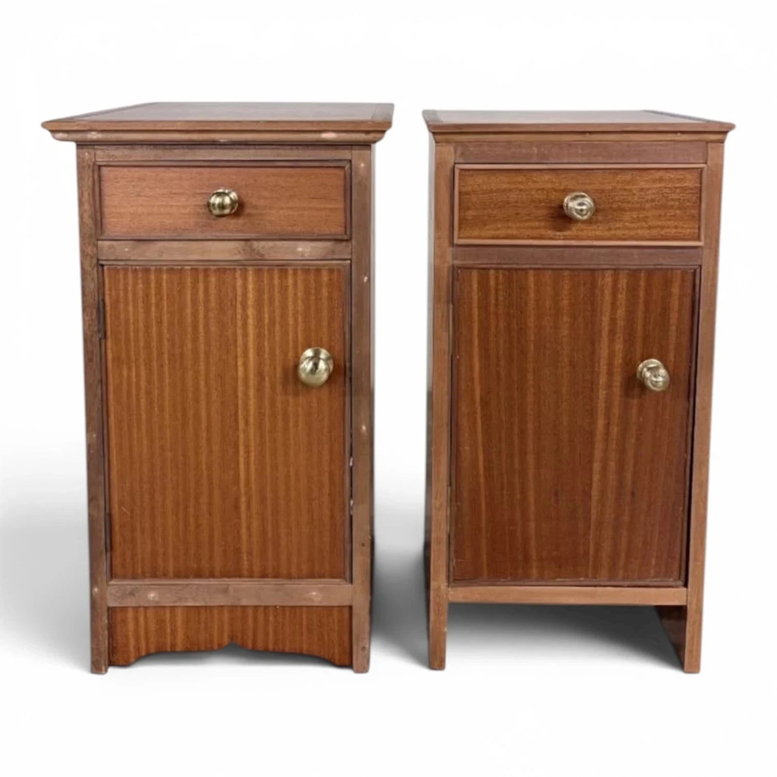 Pair of Mid Century Teak Mismatched Bedside Cabinets – view 2