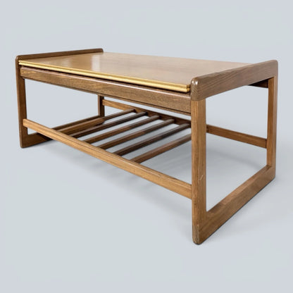 Vintage Mid-Century Teak Coffee Table with Magazine Rack – image 6