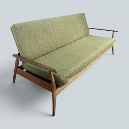 Mid-Century Vintage Danish Teak Three Seater Sofa Bed Daybed – image 1