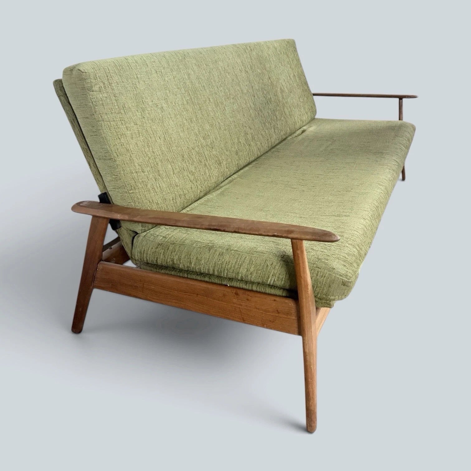 Mid-Century Vintage Danish Teak Three Seater Sofa Bed Daybed – image 4