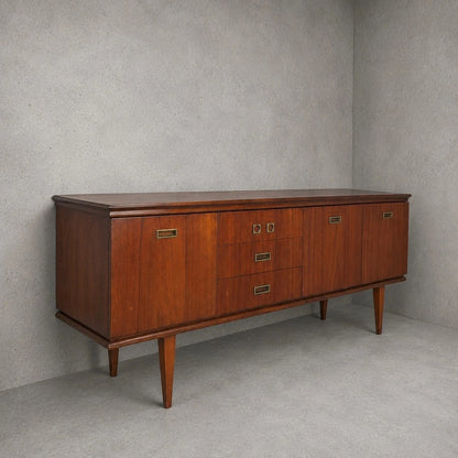 Mid Century Teak and Brass Sideboard Drinks Cabinet – image 1