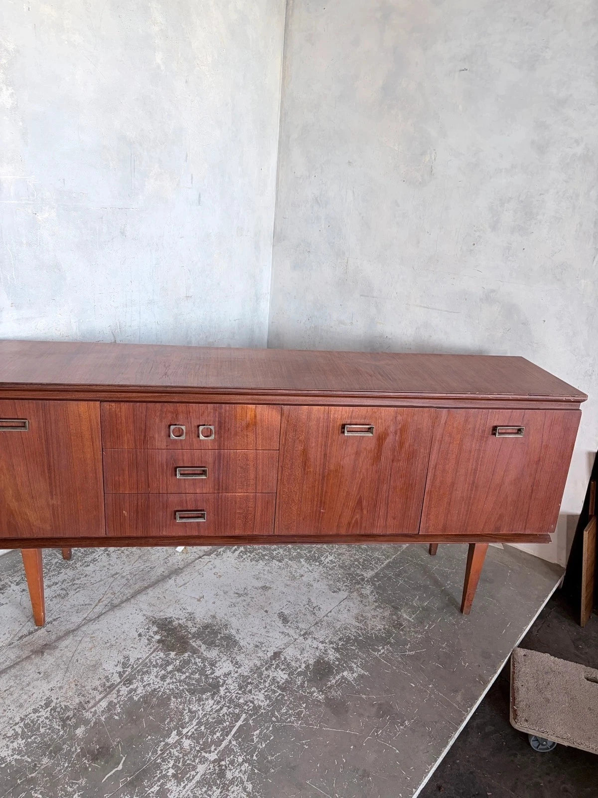 Mid Century Teak and Brass Sideboard Drinks Cabinet – image 3