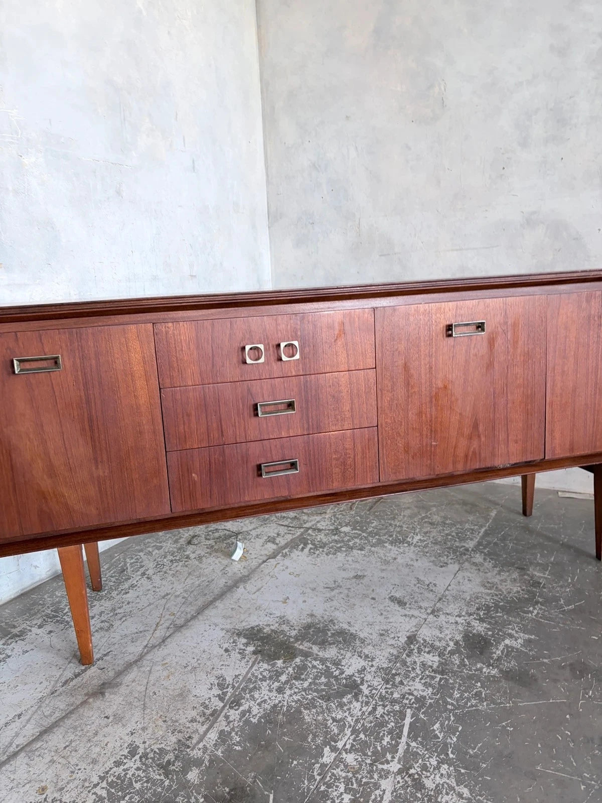 Mid Century Teak and Brass Sideboard Drinks Cabinet – image 4